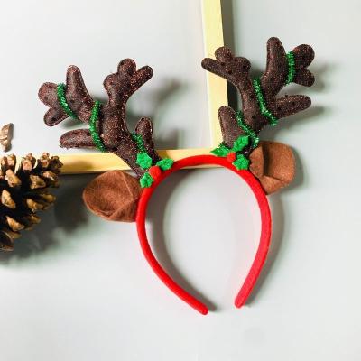 China The fabric best-selling in Europe and America Christmas decorations Christmas led headband children's luminous elk cute Christmas antlers it for sale