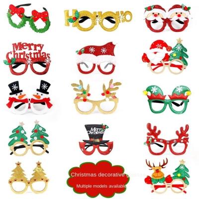 China New Christmas Plastic Decorative Glass Fabric/Christmas Adult Gifts For Kids Holiday Supplies Party Creative Glass Frame for sale