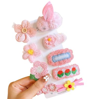 China Japan and Korean style children's cartoon Korean style barrettes rabbit girl heart autumn and winter plush baby cute headdress for sale