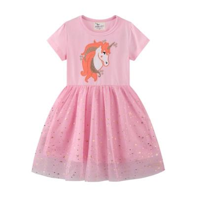 China Washable Sweet Style Girl Dresses Fashion Casual Fancy Lace Soft Gauze Skirt Baby Kids Dress for sale