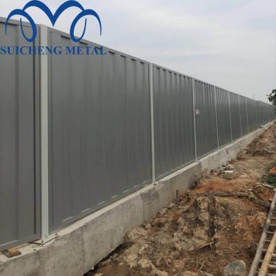 China Easily Assembled Corrugated Steel Sheet Cladding Fence from Guangzhou galvanized+powder factory for sale