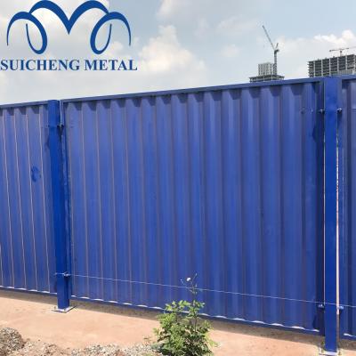 China Guangzhou Factory Easily Assembled 2m Height Galvanized Steel Sheet Privacy Security Fence for sale