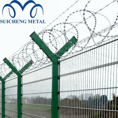 China Easily Assembled Guangzhou Factory High Security Arm 358 Airport Y-shaped Barrier With Razor Barbed Wire for sale