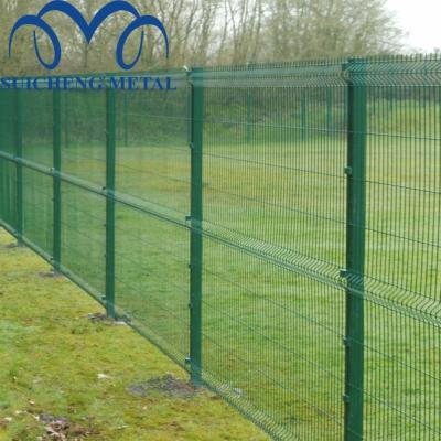 China Easily Assembled Iron Fence Cheap Garden / Canton Green Vinyl Coated Wire Mesh Giwelded Fence for sale