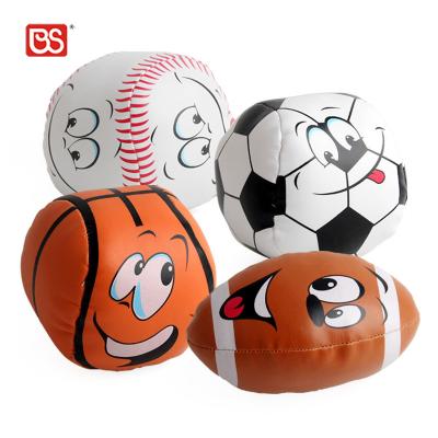 China 4 Inch Child Toy BS Promotional Toy Ball Spielzeug Neu A Bola Der La Expression Soft Puffer Stuffed Face Ball With 4 Style for sale