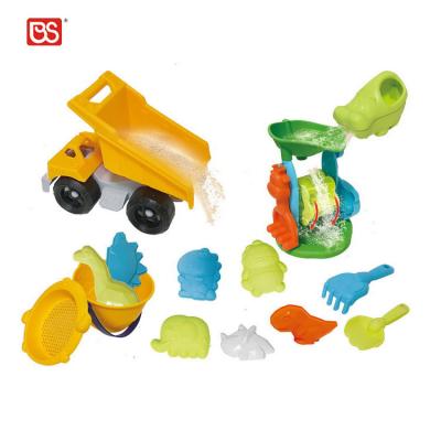 China Casting Toy Bpa Toy Sand Bucket Beach Toy 20 PCS Truck Rolls Free Toy Set BS Deluxe Sandcastle Item Sand Beach Toy Set For Kids for sale