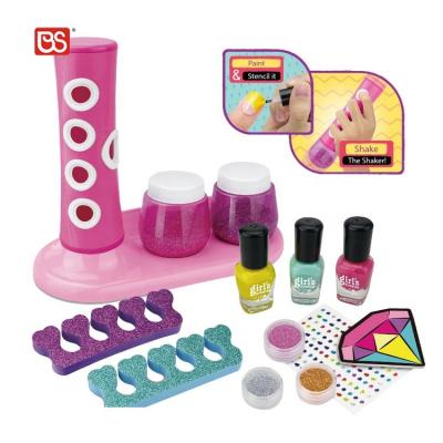 China Non-Toxic Pretend Play Princess Makeup Toy Glitter 2 BS Toy Healty Non-Toxic Pretend Play Game IN 1 Nail Art Kit With Nail Powder Vibrator for sale