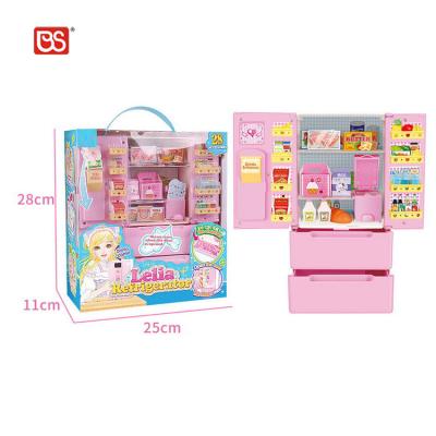 China Portable Dream Plastic Toy Doll Girl Refrigerator Realastice Play Plastic Toy Doll Girl Refrigerator Realastice Kitchen BS Toy Beautiful Fashion DIY Set For Pretend Play for sale