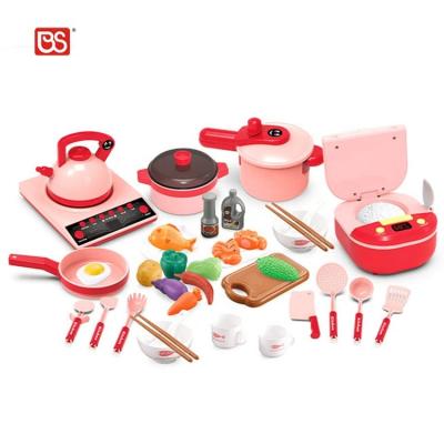 China Pretend Play Set Mini Kitchenware Tool BS Toy Pretend Play Set Mini Kitchenware Tool Food Play Bbq Gaming Educational Plastic Cooking Barbecue Toy With Sound Light for sale