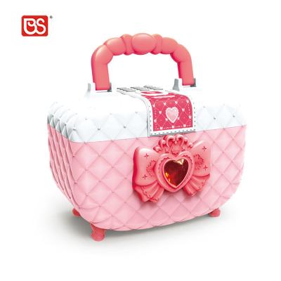 China BS Toy Electric Makeup Bag Beauty Mini Piggy Bank Case Toy Lock Auto Scroll Paper Roll Coin Money Saving Box With Light Sound for sale