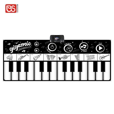 China Battery Operated Toy 180CM BS 24 Portable Dances Mat Electric Giant Hand Roll Keyboard Musical Instrument Kid Head Play Up Piano For Child for sale