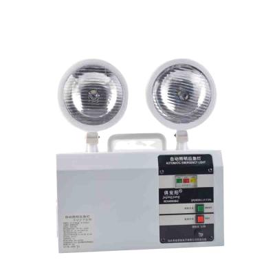 China Emergency Lighting 10W LED Bright Double Head Emergency Light Uses 4V 6.5AH Lead Acid Battery Rechargeable Emergency Light For Hallways, Classrooms for sale