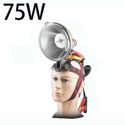 China 12V Portable External 12V Power Bank HID Headlight Waterproof Adventure Headlamp Outdoor Camping Bright 75W Xenon Headlight for sale