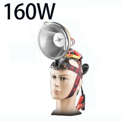 China 12V 160W Battery 160W Headlight Adventure Lamp 12V Xenon Outdoor Portable Waterproof Hunting Headlight Strong Light HID for sale