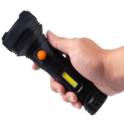 China Portable LED Adventure Torch Light Outdoor Camping Strong Lightweight Tactical Flashlight Long Range Rechargeable Flashlight for sale