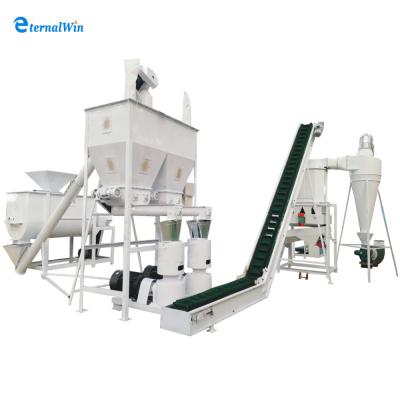 China High efficiency low cost 1-2T/H poultry livestock feed plant pellet/animal feed chicken horse sheep pig animal making line for sale