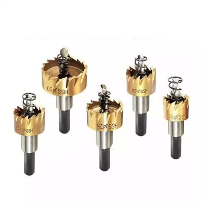 China Metal Drilling 5 Pcs Carbide Tip HSS Drill Bit Saw Metal Wood Set Drilling Hole Cut Tool For Installing Locks 16/18.5/20/25/30mm for sale