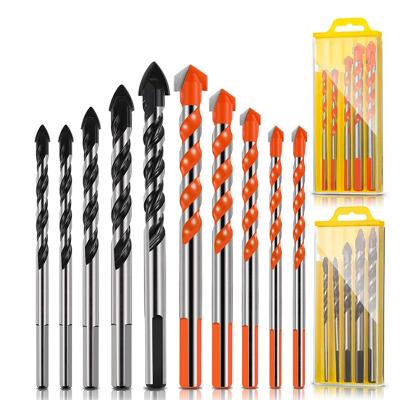 China Multifunctional Diamond Drill Set Ceramic Concrete Glass-metal Brick Triangle Drill Bit 3-12mm Metal Tile Punch Hole Saw Wood Drill for sale