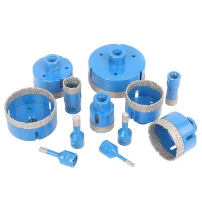 China Tile Glass Marble Drilling Diamond Hole Saw Core Drill Vacuum Brazed Bit Set Vacuum Hole Saw Cutter For Marble Tile Glass Fast Drilling for sale