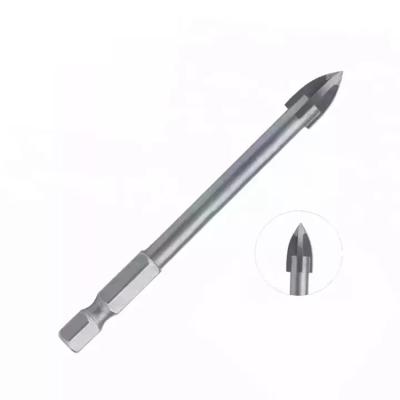 China Metal drilling sand blasted hex shank cross carbide tip matkap ucu tile glass drill bit for porcelain ceramic drilling for sale