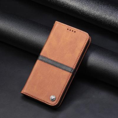 China Anti-fall suitable for Apple mobile phone leather case color splicing card cover iPhone13 single flip case for sale