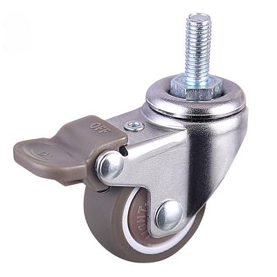 China PIVOT M8*20 Threaded Stem Caster Wheel 1.5 Inch Caster Wheels With Brakes Band Swivel Casters for sale