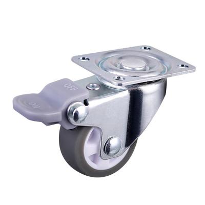 China Custom Lightweight Duti PIVOT CMCL 1 Inch Caster Wheel With Brake Manufacturers 1 Inch Small Band Silent Caster for sale