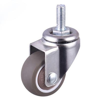 China Wear Resistant 360 PIVOT Caster Wheel 1.25 Inch M8*Tread 20 Caster With Screw Silent Swivel Caster for sale