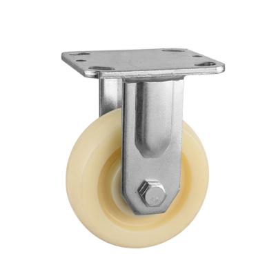 China High Quality 5 Inch 125mm Rigid Industrial Equipment Casters Nylon Fixed Trolley Wheel Shopping Heavy Duty Casters for sale