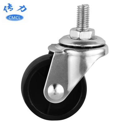 China SWIVEL Wholesale Black PP Stem Casters - 1.5 Inch Thread Light Duty Caster Wheel Universal Caster For Appliances for sale