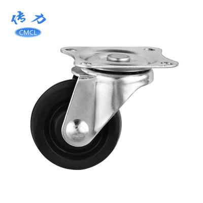 China New Rubber Rigid Caster Wheel Black Light Duty Wear-Resisting Diameter 50 Mm Rigid Caster Wheel for sale