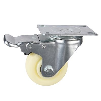 China PIVOT OEM 3 Inch Medium Nylon Swivel Caster Wheel With Brake for sale