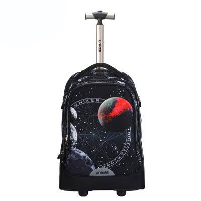 China UNIKER Water Repellent Laptop Backpack With Trolley Rolling Backpack Bag With Wheels Trolley Wheel Backpack for sale