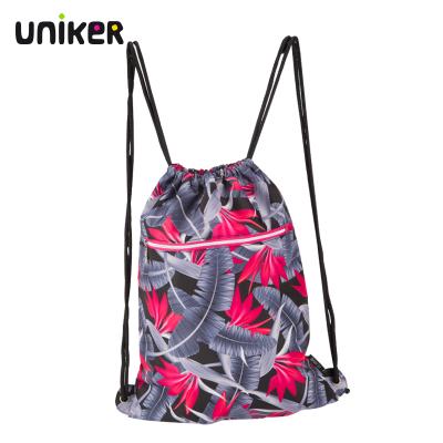 China UNIKER Waterproof Cloth Training Gymsack Pull String Bag With High Capacity for sale