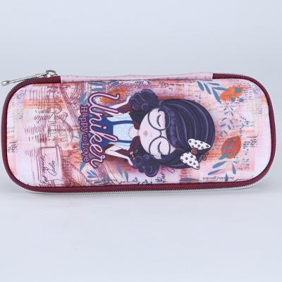 China Schools & Cute Organized Transfer Printed Pencil Bag Girls Pencil Case Offices UNIKER Pencil Case For School Office for sale