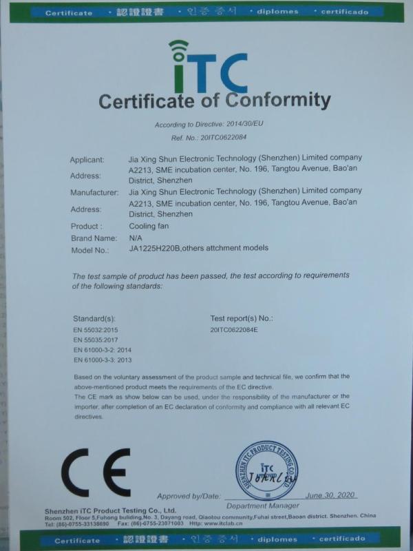 CE - Jia Xing Shun Electronic Technology (Shenzhen) Limited Company