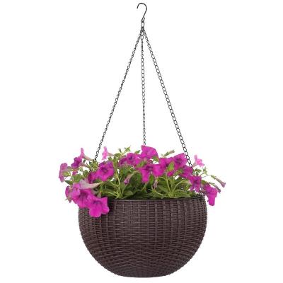 China Contemporary Vertical Garden Plastic Flowerpot Basket Self Watering Plant Hanging Flower Pot for sale