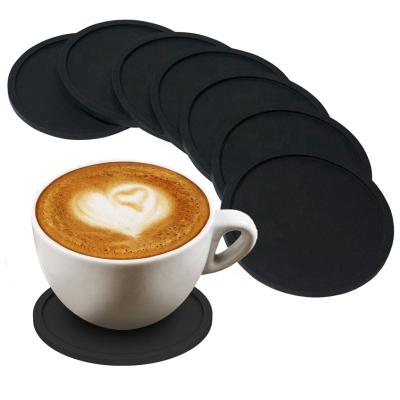 China Hot Sale PVC Silicone Stocked Coasters Thickened Table Cup Place Mat Non-Slip Decoration Customized Coasters for sale