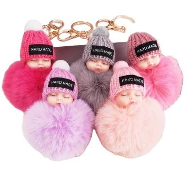 China Lovely Doll New Anime Plush Toy Keychain Accessories Plush Doll Sleep Key Chain Doll Hair Doll Cute Ball Pendant Bag for sale