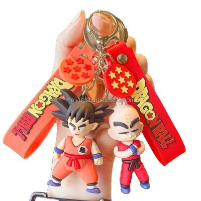 China Promotional PVC Pendant Cute Car Key Chain Silicone Cartoon Doll Souvenir Gift Ring Ball Dragon Key Chain Pendant Key Chain for sale