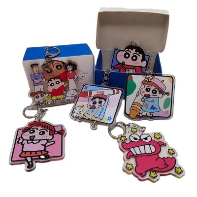 China Wholesale Eco-friendly Cartoon Figure Custom Printed Plastic Transparent Keychain Charms Acrylic Key Chain for sale