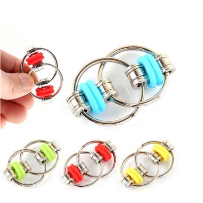 China Toy New and Peculiar Drive Effort Push Cycle Toy Decompress Bike Infinite Chain Metal Flippy Flippy Chain Toy for sale