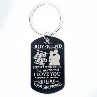 China Innovative Non-Toxic Stainless Steel Laser Engraved Key Chain For Promotion Gift for sale