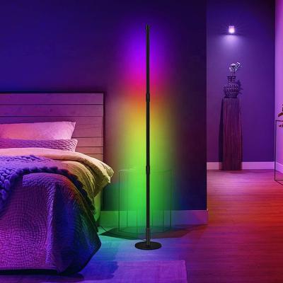 China Modern IR Floor Lamps Modern With Music To Follow Wireless Controlled Corner Folding LED Light RGB Floor Lamp From Alexa Support for sale