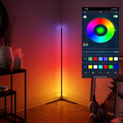 China Support Tuya Modern Smart Decoration Modern Corner Light Remote Control Google Alexa RGB LED Corner Floor Lamp For Living Room for sale