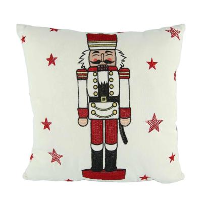 China Europe Handmade Decorative Folded Nutcracker Christmas Cushion Cover Custom Wooden Cover for sale