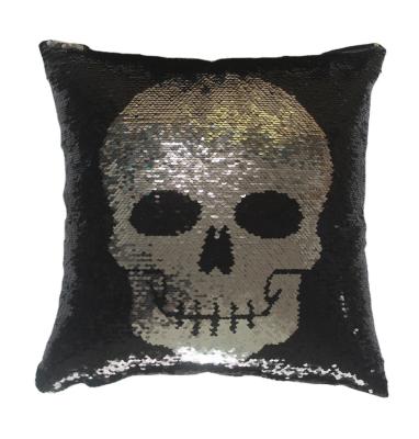 China Best Selling Halloween Western Decoration Pillow Cover Sequin Festival Ghost Cushion Anti-Static Canvas Cover for sale