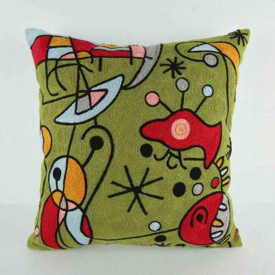 China Wholesale Folded 100% Cotton Canvas Tapestry Wool Embroidery Picasso Cushion Cover for sale