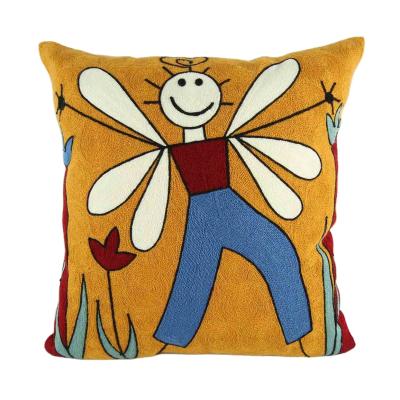 China Wholesale Price 100% Folded Cotton Canvas Tapestry Wool Embroidery Picasso Cushion Cover for sale