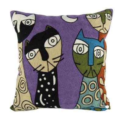 China Embroidery Picasso Folded Knitted Cotton Cushion Pillow Cover For Home Decorative for sale